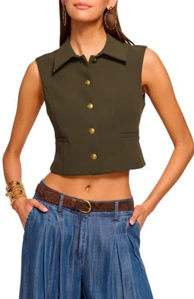 Ramy Brook Danna Collared Vest In Green
