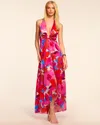 Ramy Brook Darbi Silk Plunging Halter Gown