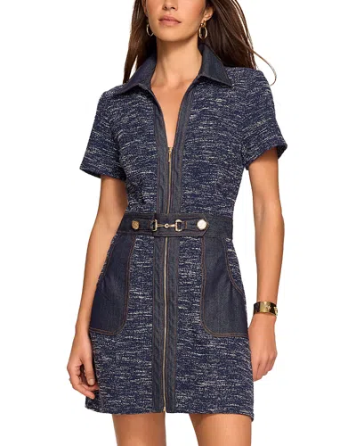 Ramy Brook Darla Zip Front Sheath Dress In Blue
