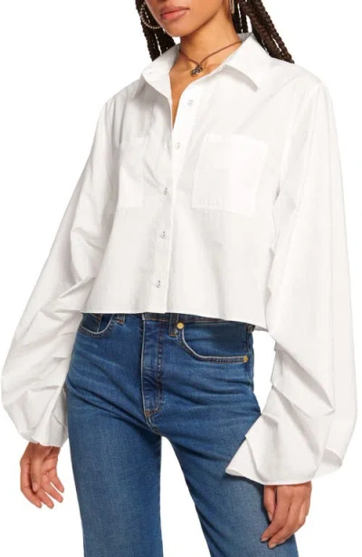 Ramy Brook Dee Long Sleeve Cotton Button-up Shirt In White