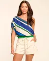 Ramy Brook Delara Striped Asymmetric Blouse In Multi