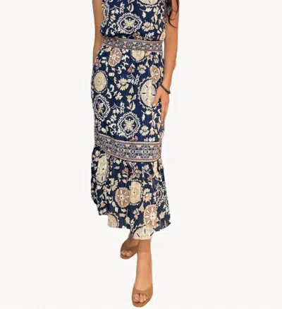 Ramy Brook Delia Cotton Smocked Halter Midi Dress In Neutral Maya Combo In Multi