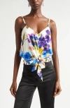 Ramy Brook Dellia Floral Print Stretch Silk Camisole In Multi