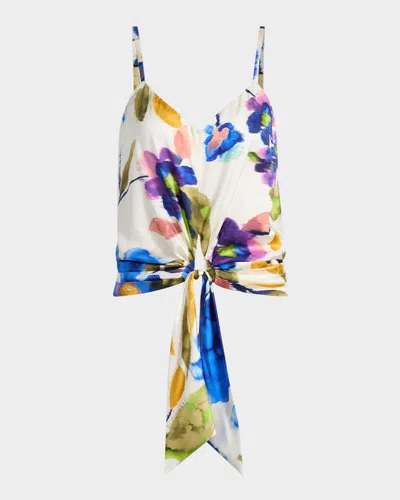 Ramy Brook Dellia Floral Sleeveless Blouse In Multi