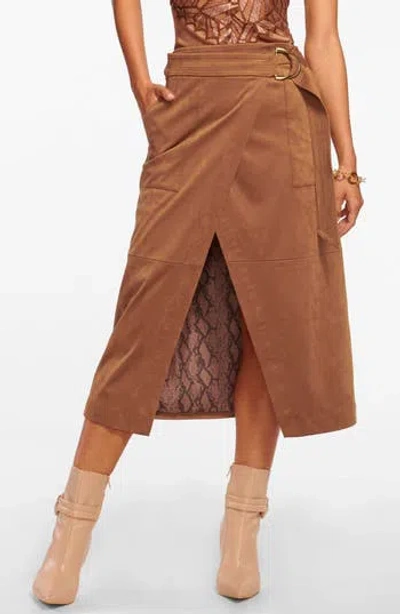 RAMY BROOK RAMY BROOK DELPHIA FAUX SUEDE WRAP SKIRT