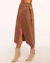 Ramy Brook Delphia Faux Suede Wrap Skirt In Saddle