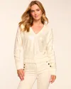 Ramy Brook Delphina Sequin V-neck Long Sleeve Top In Neutral