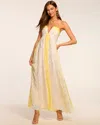 Ramy Brook Demi Strapless Jacquard Gown In Lemon Multi