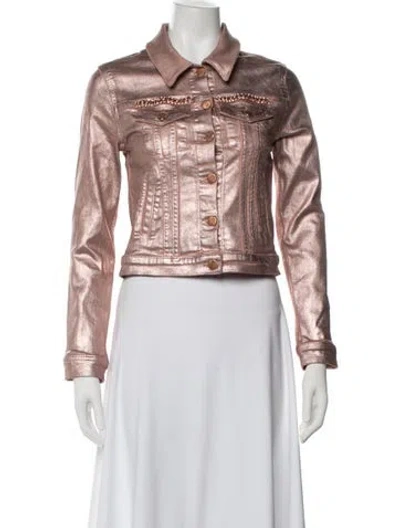 Pre-owned Ramy Brook Denim Jacket In Metallic/pink