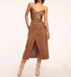 Ramy Brook Delphia Faux Suede Wrap Skirt In Brown