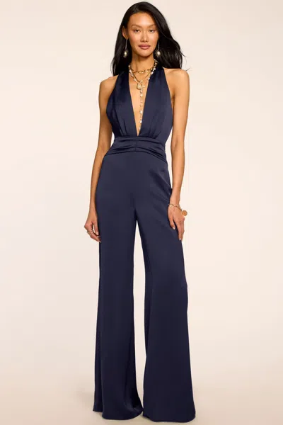 Ramy Brook Desiree Deep V-neck Jumpsuit In Blue
