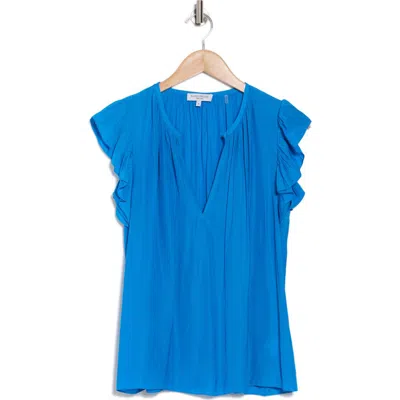 Ramy Brook Destinee Cap Sleeve Top In Blue Lapis