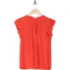 Ramy Brook Destinee Cap Sleeve Top In Flame Orange