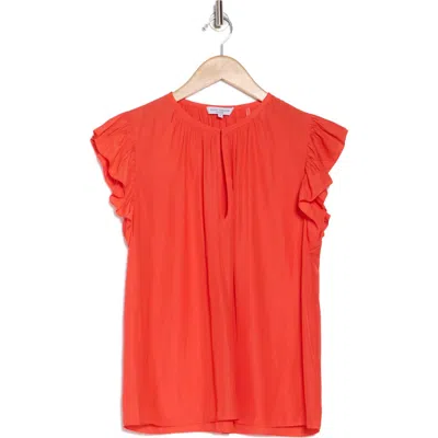 Ramy Brook Destinee Cap Sleeve Top In Flame Orange