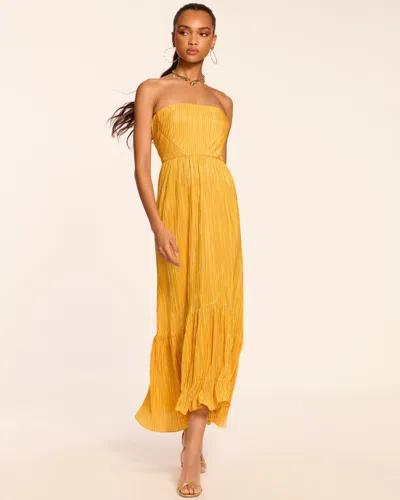 Ramy Brook Devyani Strapless Maxi Dress In Daisy Pleats
