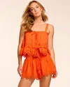 Ramy Brook Diane Cotton Eyelet Coverup Short In Orange