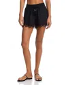 Ramy Brook Diane Lace Trim Shorts In Black