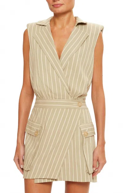 Ramy Brook Dianna Mini Dress In Mint Canvas Stripe In Neutral