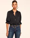 Ramy Brook Dina Button Down Bodysuit Black In Black