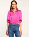 Ramy Brook Dina Button Down Bodysuit In Magenta