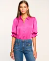 Ramy Brook Dina Button Down Bodysuit In Magenta
