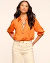 Ramy Brook Dina Button Down Bodysuit In Mango
