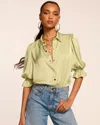 Ramy Brook Dina Button Down Bodysuit In Mint