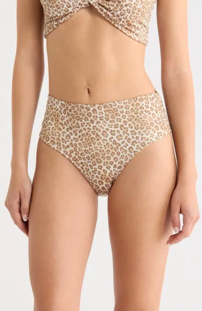 Ramy Brook Dina Leopard Bikini Bottoms In Brown