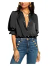 Ramy Brook Dina Button Down Bodysuit In Black