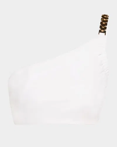 Ramy Brook Dixin Asymmetric Bikini Top In White