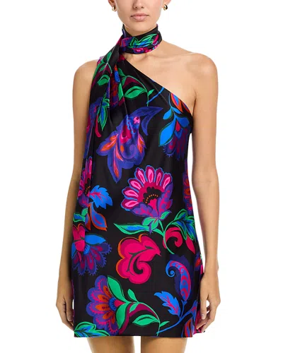 Ramy Brook Dolly Asymmetric Stretch Silk Minidress In Multi