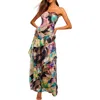 Ramy Brook Dominika Strapless Jacquard Gown In Spring Navy Marble