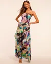 Ramy Brook Dominika Strapless Jacquard Gown In Navy Marble