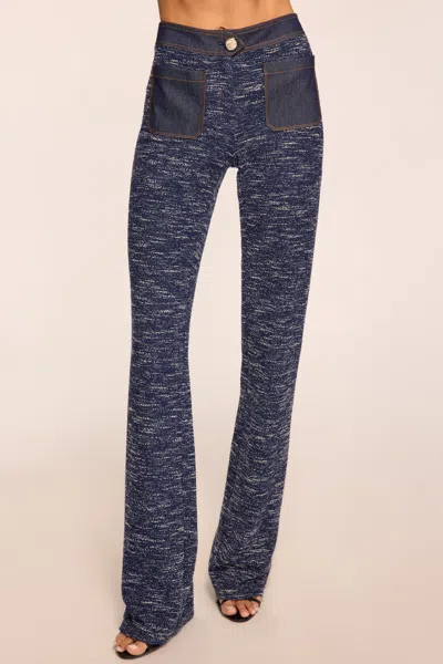 Ramy Brook Donna Tweed High Rise Pant In Navy Tweed