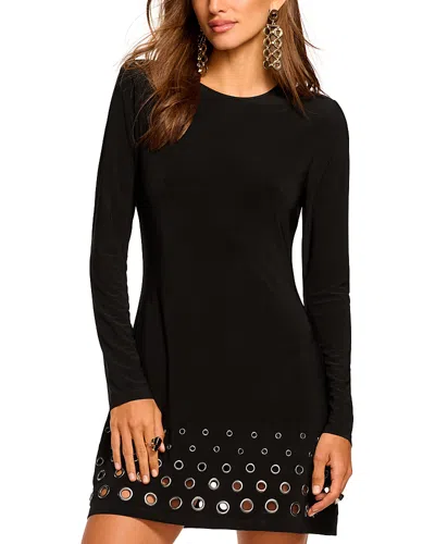 Ramy Brook Dorinda Jersey Embellished Long Sleeve Mini Dress In Black