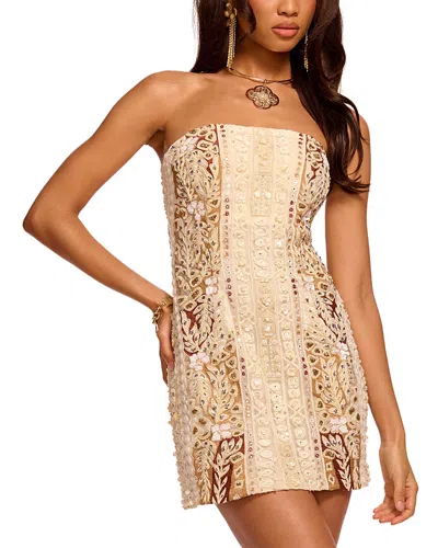 Ramy Brook Doris Strapless Beaded Mini Dress In Multi