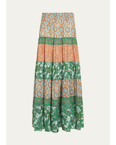 Ramy Brook Dorotha Tiered Maxi Skirt In Multi