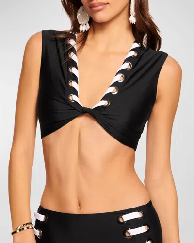 Ramy Brook Dorothea Triangle Bikini Top In Black