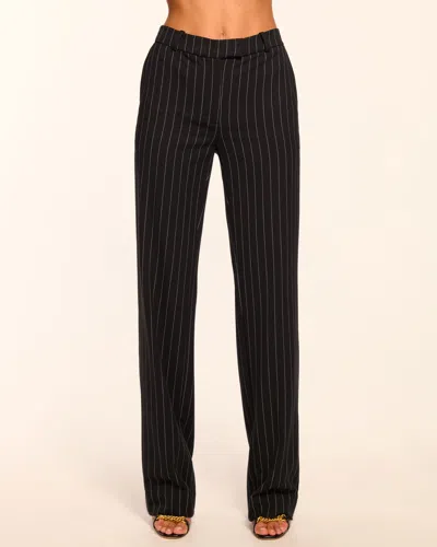Ramy Brook Doug Pinstripe Tailored Pant In Black