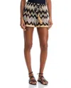 Ramy Brook Duke Swim Cover-up Shorts In Neutral Chevron