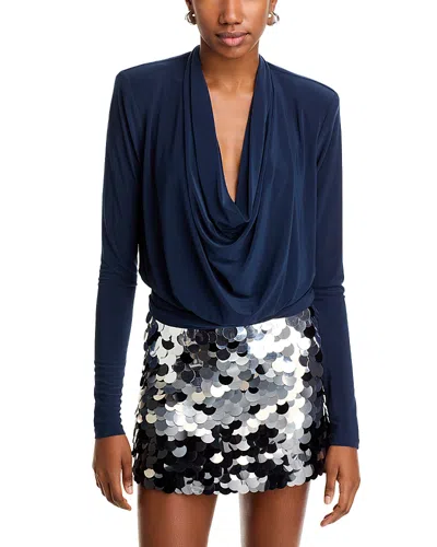 Ramy Brook Eden Cowlneck Top In Navy
