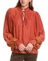 Ramy Brook Eleanor High-rise Wide Leg Pant In Orange