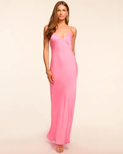 Ramy Brook Elena Beaded Strap Slip Maxi Dress In Pink