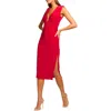Ramy Brook Elena Ruched Midi Dress In Ruby