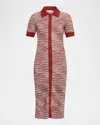 Ramy Brook Elijah Space Dye Knit Short-sleeve Midi Dress In Multi