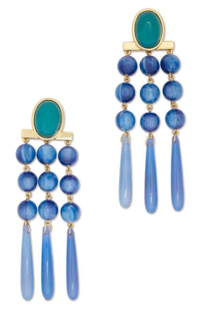 Ramy Brook Elisa Agate Chandelier Earrings In Blue