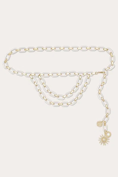 Ramy Brook Elisa Chain Belt In Gold/clear