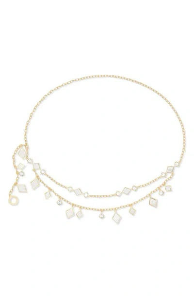 Ramy Brook Eliza Chain Belt In Clear/two Tone