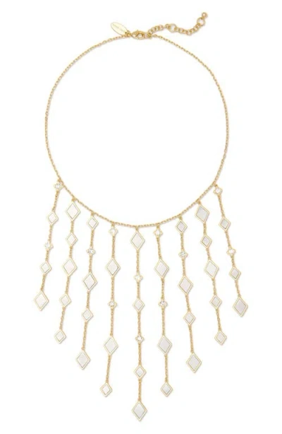 Ramy Brook Eliza Crystal Fringe Collar Necklace In Gold