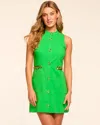 Ramy Brook Eliza Stretch Cotton Button Down Mini Dress In Tropic Green